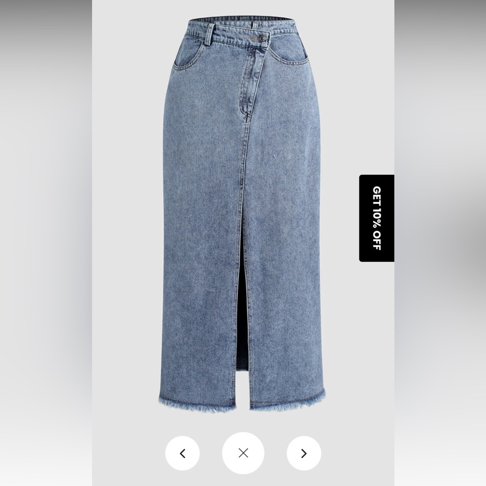 Commense Asymmetrical Denim Skirt